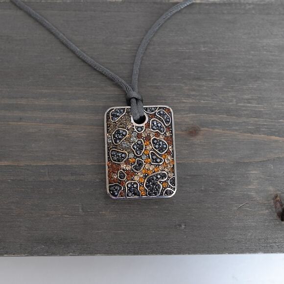 Brighton Leopard Totem Pendant Necklace Nylon Cord 16-18" Retired Design - Picture 4 of 7